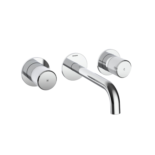 Immagine di Bossini PLY miscelatore a 3 fori P.26 cm, ad incasso per lavabo, senza scarico e corpo incasso, finitura cromo Z00910000030005