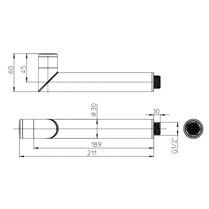 Immagine di Bossini PLY doccetta monogetto Ø 3 cm, con testina orientabile, finitura cromo B00950000030005