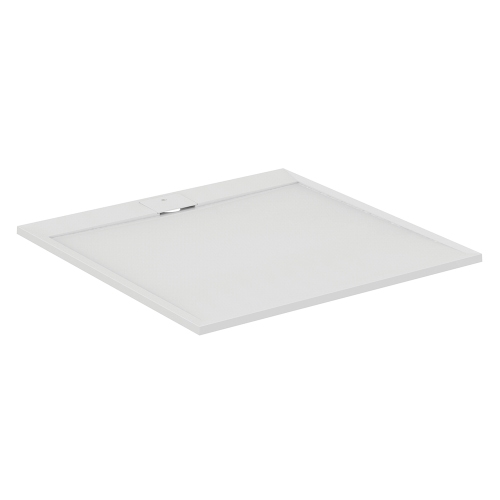 Immagine di Ideal Standard ULTRA FLAT S I.LIFE piatto doccia quadrato 120 cm, antiscivolo e con scarico nascosto, in IdealSolid+, effetto pietra, colore bianco finitura opaco T5242FR
