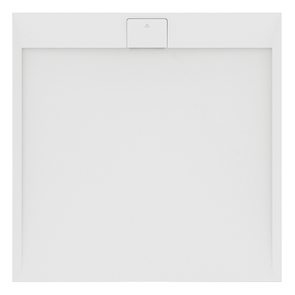 Immagine di Ideal Standard ULTRA FLAT S I.LIFE piatto doccia quadrato 120 cm, antiscivolo e con scarico nascosto, in IdealSolid+, effetto pietra, colore bianco finitura opaco T5242FR