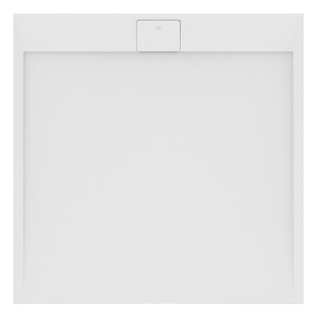 Immagine di Ideal Standard ULTRA FLAT S I.LIFE piatto doccia quadrato 120 cm, antiscivolo e con scarico nascosto, in IdealSolid+, effetto pietra, colore bianco finitura opaco T5242FR