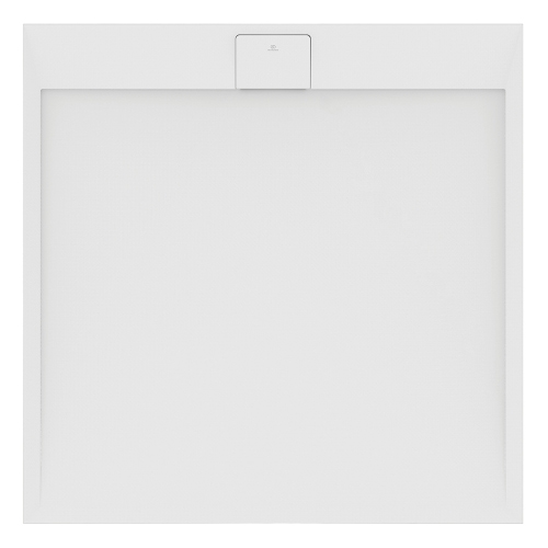 Immagine di Ideal Standard ULTRA FLAT S I.LIFE piatto doccia quadrato 120 cm, antiscivolo e con scarico nascosto, in IdealSolid+, effetto pietra, colore bianco finitura opaco T5242FR
