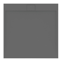 Immagine di Ideal Standard ULTRA FLAT S I.LIFE piatto doccia quadrato 70 cm, antiscivolo e con scarico nascosto, in IdealSolid+, effetto pietra, colore grigio cemento finitura opaco T5246FS