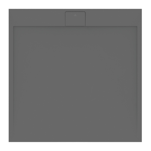 Immagine di Ideal Standard ULTRA FLAT S I.LIFE piatto doccia quadrato 100 cm, antiscivolo e con scarico nascosto, in IdealSolid+, effetto pietra, colore grigio cemento finitura opaco T5234FS