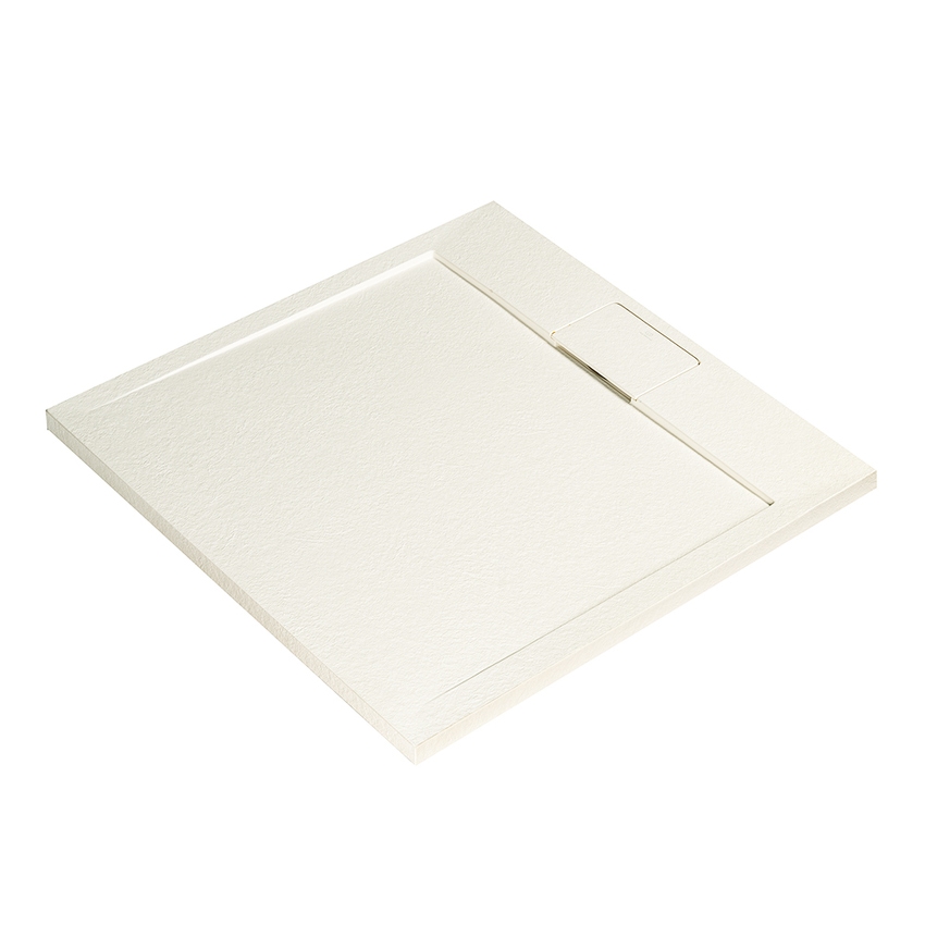 Immagine di Ideal Standard ULTRA FLAT S I.LIFE piatto doccia quadrato 70 cm, antiscivolo e con scarico nascosto, in IdealSolid+, effetto pietra, colore sabbia finitura opaco T5246FT