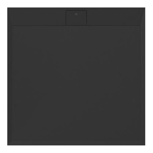 Immagine di Ideal Standard ULTRA FLAT S I.LIFE piatto doccia quadrato 90 cm, antiscivolo e con scarico nascosto, in IdealSolid+, effetto pietra, colore nero finitura opaco T5227FV