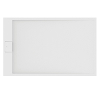 Immagine di Ideal Standard ULTRA FLAT S I.LIFE piatto doccia rettangolare L.160 P.80 cm, antiscivolo e con scarico nascosto sul lato corto, in IdealSolid+, effetto pietra, colore bianco finitura opaco T5571FR