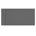 Immagine di Ideal Standard ULTRA FLAT S I.LIFE piatto doccia rettangolare L.120 P.80 cm, antiscivolo e con scarico nascosto sul lato corto, in IdealSolid+, effetto pietra, colore grigio cemento finitura opaco T5220FS