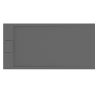Immagine di Ideal Standard ULTRA FLAT S I.LIFE piatto doccia rettangolare L.120 P.80 cm, antiscivolo e con scarico nascosto sul lato corto, in IdealSolid+, effetto pietra, colore grigio cemento finitura opaco T5220FS