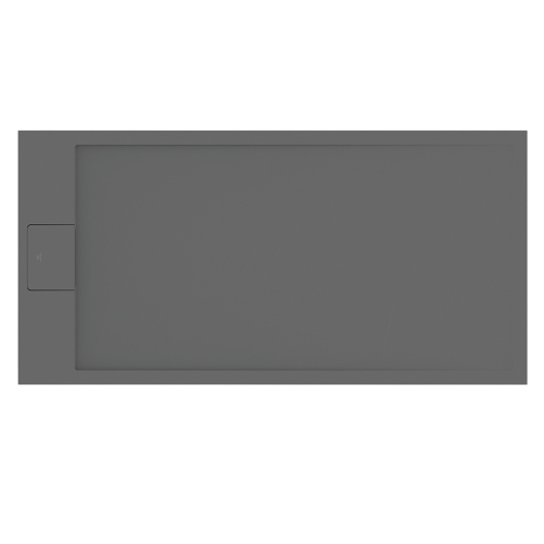 Immagine di Ideal Standard ULTRA FLAT S I.LIFE piatto doccia rettangolare L.120 P.80 cm, antiscivolo e con scarico nascosto sul lato corto, in IdealSolid+, effetto pietra, colore grigio cemento finitura opaco T5220FS