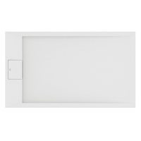 Immagine di Ideal Standard ULTRA FLAT S I.LIFE piatto doccia rettangolare L.120 P.70 cm, antiscivolo e con scarico nascosto sul lato corto, in IdealSolid+, effetto pietra, colore bianco finitura opaco T5233FR