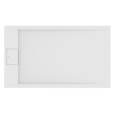Immagine di Ideal Standard ULTRA FLAT S I.LIFE piatto doccia rettangolare L.120 P.70 cm, antiscivolo e con scarico nascosto sul lato corto, in IdealSolid+, effetto pietra, colore bianco finitura opaco T5233FR
