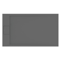 Immagine di Ideal Standard ULTRA FLAT S I.LIFE piatto doccia rettangolare L.120 P.70 cm, antiscivolo e con scarico nascosto sul lato corto, in IdealSolid+, effetto pietra, colore grigio cemento finitura opaco T5233FS