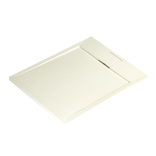 Immagine di Ideal Standard ULTRA FLAT S I.LIFE piatto doccia rettangolare L.120 P.70 cm, antiscivolo e con scarico nascosto sul lato corto, in IdealSolid+, effetto pietra, colore sabbia finitura opaco T5233FT
