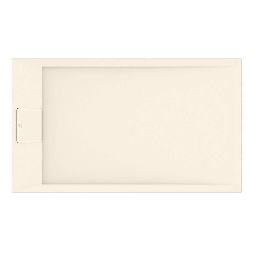 Immagine di Ideal Standard ULTRA FLAT S I.LIFE piatto doccia rettangolare L.120 P.70 cm, antiscivolo e con scarico nascosto sul lato corto, in IdealSolid+, effetto pietra, colore sabbia finitura opaco T5233FT