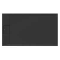 Immagine di Ideal Standard ULTRA FLAT S I.LIFE piatto doccia rettangolare L.120 P.70 cm, antiscivolo e con scarico nascosto sul lato corto, in IdealSolid+, effetto pietra, colore nero finitura opaco T5233FV
