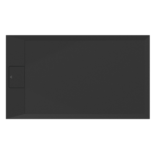 Immagine di Ideal Standard ULTRA FLAT S I.LIFE piatto doccia rettangolare L.120 P.70 cm, antiscivolo e con scarico nascosto sul lato corto, in IdealSolid+, effetto pietra, colore nero finitura opaco T5233FV