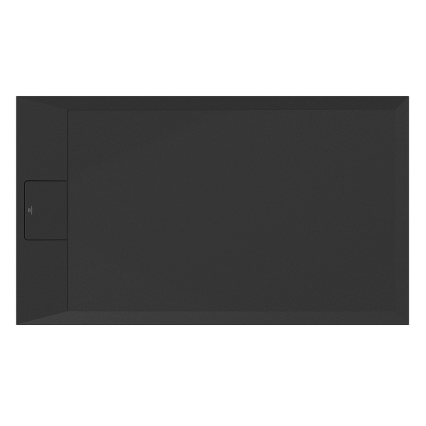 Immagine di Ideal Standard ULTRA FLAT S I.LIFE piatto doccia rettangolare L.120 P.70 cm, antiscivolo e con scarico nascosto sul lato corto, in IdealSolid+, effetto pietra, colore nero finitura opaco T5233FV