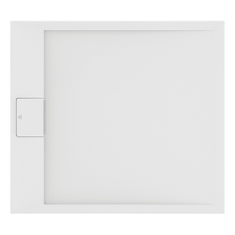Immagine di Ideal Standard ULTRA FLAT S I.LIFE piatto doccia rettangolare L.100 P.80 cm, antiscivolo e con scarico nascosto sul lato corto, in IdealSolid+, effetto pietra, colore bianco finitura opaco T5223FR