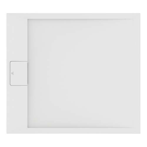 Immagine di Ideal Standard ULTRA FLAT S I.LIFE piatto doccia rettangolare L.100 P.80 cm, antiscivolo e con scarico nascosto sul lato corto, in IdealSolid+, effetto pietra, colore bianco finitura opaco T5223FR