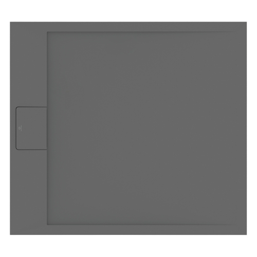 Immagine di Ideal Standard ULTRA FLAT S I.LIFE piatto doccia rettangolare L.100 P.80 cm, antiscivolo e con scarico nascosto sul lato corto, in IdealSolid+, effetto pietra, colore grigio cemento finitura opaco T5223FS
