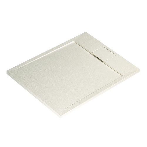 Immagine di Ideal Standard ULTRA FLAT S I.LIFE piatto doccia rettangolare L.100 P.70 cm, antiscivolo e con scarico nascosto sul lato corto, in IdealSolid+, effetto pietra, colore sabbia finitura opaco T5240FT
