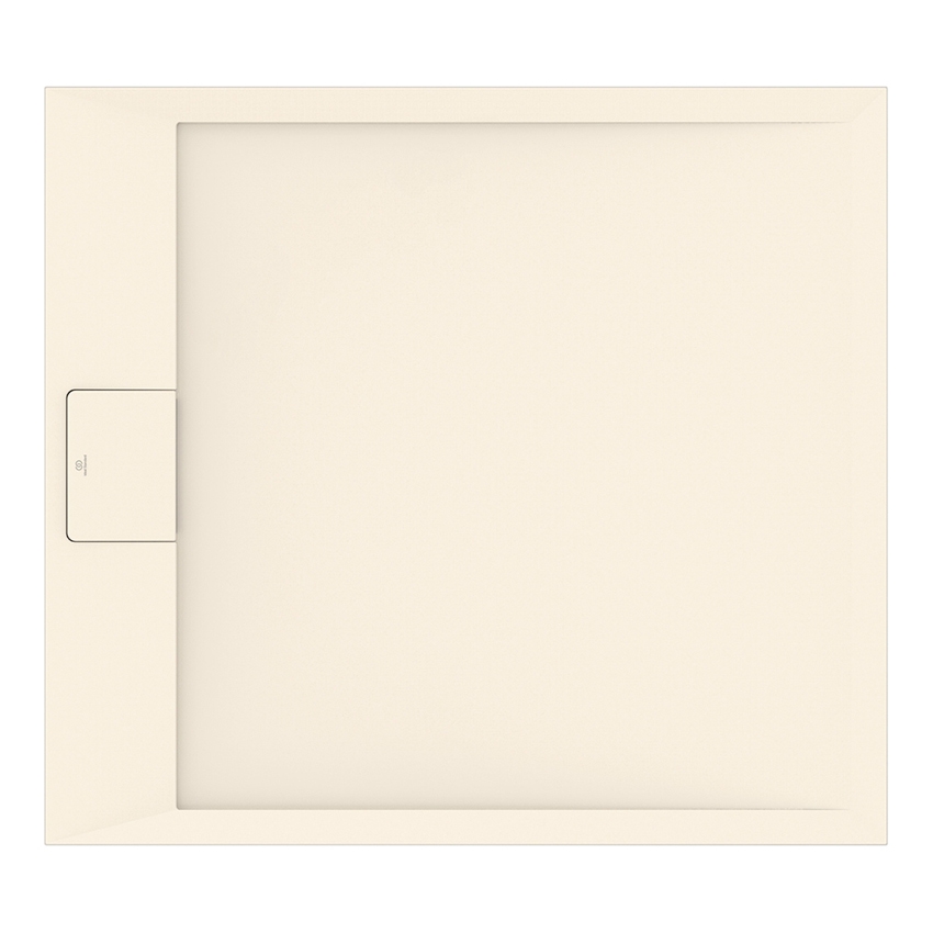 Immagine di Ideal Standard ULTRA FLAT S I.LIFE piatto doccia rettangolare L.100 P.80 cm, antiscivolo e con scarico nascosto sul lato corto, in IdealSolid+, effetto pietra, colore sabbia finitura opaco T5223FT