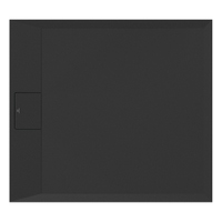 Immagine di Ideal Standard ULTRA FLAT S I.LIFE piatto doccia rettangolare L.90 P.70 cm, antiscivolo e con scarico nascosto sul lato corto, in IdealSolid+, effetto pietra, colore nero finitura opaco T5237FV