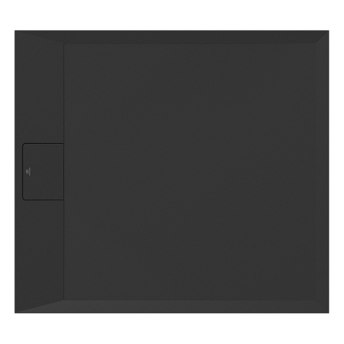 Immagine di Ideal Standard ULTRA FLAT S I.LIFE piatto doccia rettangolare L.90 P.70 cm, antiscivolo e con scarico nascosto sul lato corto, in IdealSolid+, effetto pietra, colore nero finitura opaco T5237FV