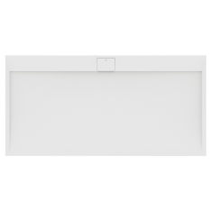 Immagine di Ideal Standard ULTRA FLAT S I.LIFE piatto doccia rettangolare L.200 P.100 cm, antiscivolo e con scarico nascosto sul lato lungo, in IdealSolid+, effetto pietra, colore bianco finitura opaco T5235FR