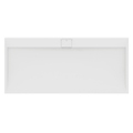 Immagine di Ideal Standard ULTRA FLAT S I.LIFE piatto doccia rettangolare L.200 P.90 cm, antiscivolo e con scarico nascosto sul lato lungo, in IdealSolid+, effetto pietra, colore bianco finitura opaco T5243FR