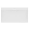 Immagine di Ideal Standard ULTRA FLAT S I.LIFE piatto doccia rettangolare L.180 P.100 cm, antiscivolo e con scarico nascosto sul lato lungo, in IdealSolid+, effetto pietra, colore bianco finitura opaco T5245FR