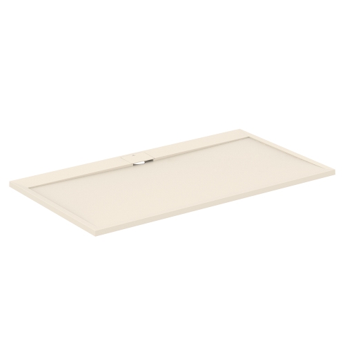 Immagine di Ideal Standard ULTRA FLAT S I.LIFE piatto doccia rettangolare L.180 P.100 cm, antiscivolo e con scarico nascosto sul lato lungo, in IdealSolid+, effetto pietra, colore sabbia finitura opaco T5245FT