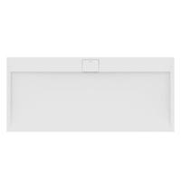 Immagine di Ideal Standard ULTRA FLAT S I.LIFE piatto doccia rettangolare L.180 P.80 cm, antiscivolo e con scarico nascosto sul lato lungo, in IdealSolid+, effetto pietra, colore bianco finitura opaco T5236FR