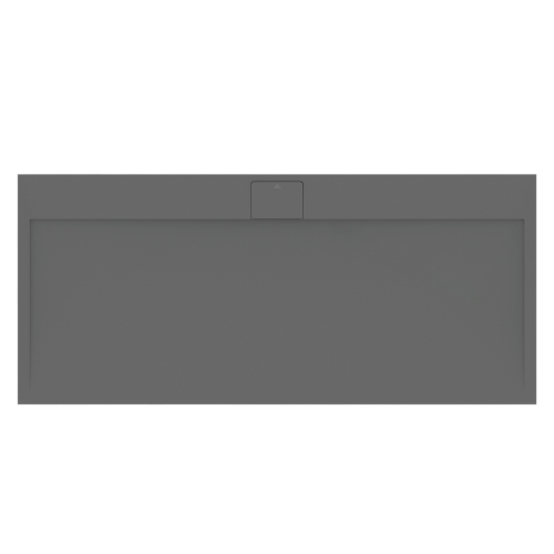 Immagine di Ideal Standard ULTRA FLAT S I.LIFE piatto doccia rettangolare L.180 P.80 cm, antiscivolo e con scarico nascosto sul lato lungo, in IdealSolid+, effetto pietra, colore grigio cemento finitura opaco T5236FS