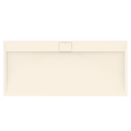 Immagine di Ideal Standard ULTRA FLAT S I.LIFE piatto doccia rettangolare L.180 P.80 cm, antiscivolo e con scarico nascosto sul lato lungo, in IdealSolid+, effetto pietra, colore sabbia finitura opaco T5236FT