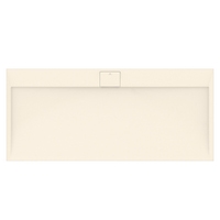 Immagine di Ideal Standard ULTRA FLAT S I.LIFE piatto doccia rettangolare L.180 P.80 cm, antiscivolo e con scarico nascosto sul lato lungo, in IdealSolid+, effetto pietra, colore sabbia finitura opaco T5236FT