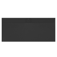 Immagine di Ideal Standard ULTRA FLAT S I.LIFE piatto doccia rettangolare L.180 P.80 cm, antiscivolo e con scarico nascosto sul lato lungo, in IdealSolid+, effetto pietra, colore nero finitura opaco T5236FV