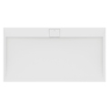 Immagine di Ideal Standard ULTRA FLAT S I.LIFE piatto doccia rettangolare L.170 P.90 cm, antiscivolo e con scarico nascosto sul lato lungo, in IdealSolid+, effetto pietra, colore bianco finitura opaco T5239FR