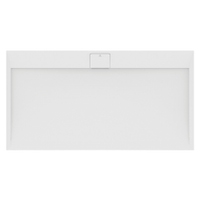 Immagine di Ideal Standard ULTRA FLAT S I.LIFE piatto doccia rettangolare L.170 P.90 cm, antiscivolo e con scarico nascosto sul lato lungo, in IdealSolid+, effetto pietra, colore bianco finitura opaco T5239FR