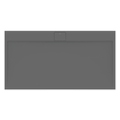 Immagine di Ideal Standard ULTRA FLAT S I.LIFE piatto doccia rettangolare L.170 P.90 cm, antiscivolo e con scarico nascosto sul lato lungo, in IdealSolid+, effetto pietra, colore grigio cemento finitura opaco T5239FS
