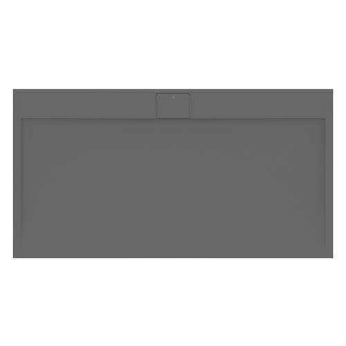 Immagine di Ideal Standard ULTRA FLAT S I.LIFE piatto doccia rettangolare L.170 P.90 cm, antiscivolo e con scarico nascosto sul lato lungo, in IdealSolid+, effetto pietra, colore grigio cemento finitura opaco T5239FS