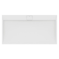 Immagine di Ideal Standard ULTRA FLAT S I.LIFE piatto doccia rettangolare L.170 P.80 cm, antiscivolo e con scarico nascosto sul lato lungo, in IdealSolid+, effetto pietra, colore bianco finitura opaco T5238FR