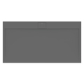 Immagine di Ideal Standard ULTRA FLAT S I.LIFE piatto doccia rettangolare L.170 P.80 cm, antiscivolo e con scarico nascosto sul lato lungo, in IdealSolid+, effetto pietra, colore grigio cemento finitura opaco T5238FS