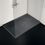 Immagine di Ideal Standard ULTRA FLAT S I.LIFE piatto doccia rettangolare L.170 P.80 cm, antiscivolo e con scarico nascosto sul lato lungo, in IdealSolid+, effetto pietra, colore nero finitura opaco T5238FV