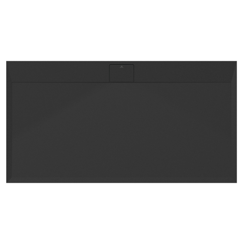 Immagine di Ideal Standard ULTRA FLAT S I.LIFE piatto doccia rettangolare L.170 P.80 cm, antiscivolo e con scarico nascosto sul lato lungo, in IdealSolid+, effetto pietra, colore nero finitura opaco T5238FV