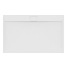 Immagine di Ideal Standard ULTRA FLAT S I.LIFE piatto doccia rettangolare L.140 P.80 cm, antiscivolo e con scarico nascosto sul lato lungo, in IdealSolid+, effetto pietra, colore bianco finitura opaco T5224FR