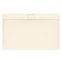 Immagine di Ideal Standard ULTRA FLAT S I.LIFE piatto doccia rettangolare L.160 P.100 cm, antiscivolo e con scarico nascosto sul lato lungo, in IdealSolid+, effetto pietra, colore sabbia finitura opaco T5232FT