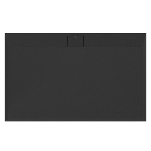 Immagine di Ideal Standard ULTRA FLAT S I.LIFE piatto doccia rettangolare L.160 P.80 cm, antiscivolo e con scarico nascosto sul lato lungo, in IdealSolid+, effetto pietra, colore nero finitura opaco T5225FV