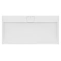 Immagine di Ideal Standard ULTRA FLAT S I.LIFE piatto doccia rettangolare L.140 P.70 cm, antiscivolo e con scarico nascosto sul lato lungo, in IdealSolid+, effetto pietra, colore bianco finitura opaco T5241FR
